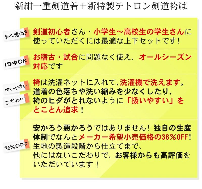 新紺一重剣道着＋新特製テトロン袴 